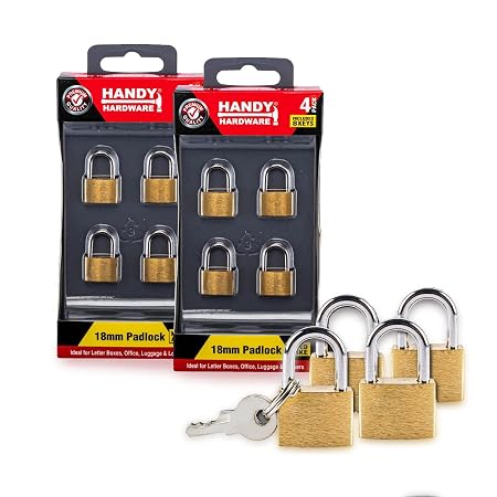 Padlock Keyed Alike 18mm Includes 2 Keys Per Lock 4pk