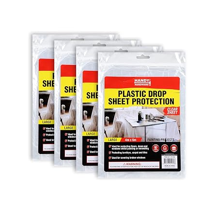 Plastic Drop Protection Clear Sheet Large 4m x 6m