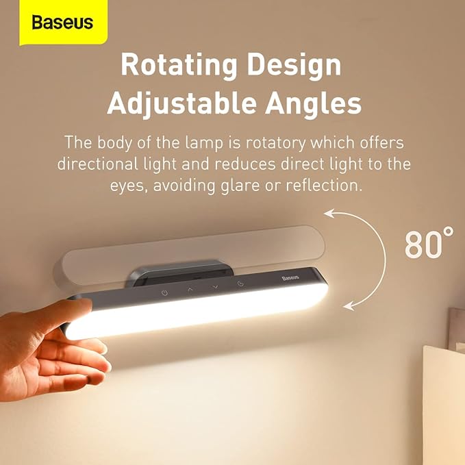 Baseus Magnetic Stepless Dimming Charging Desk Lamp-Deep Gray
