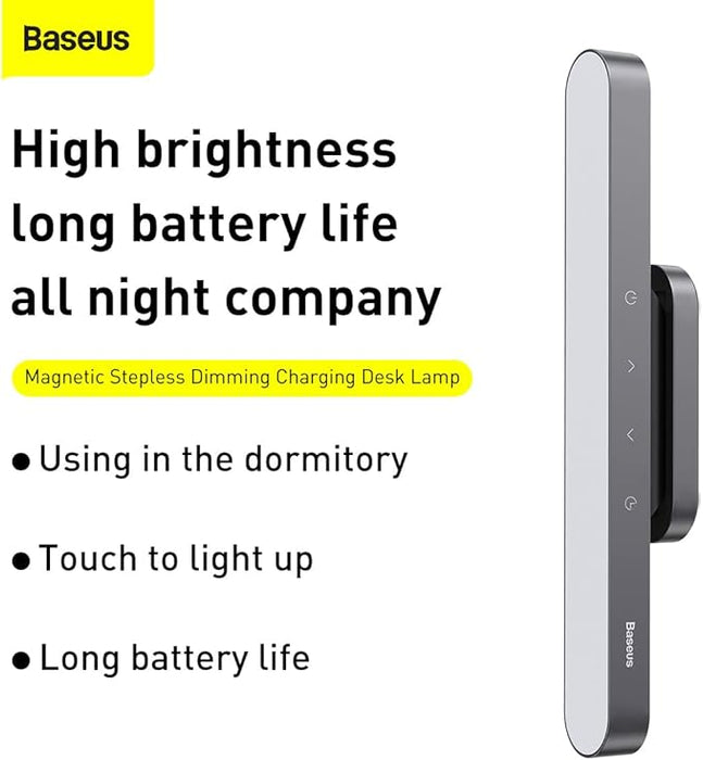 Baseus Magnetic Stepless Dimming Charging Desk Lamp-Deep Gray