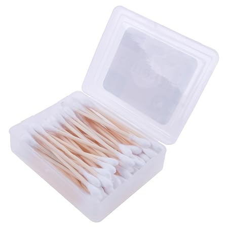 Cotton Tip Applicators with Bamboo Stem 2 x 50pc Packs (100pk) including Case (Double Ended)