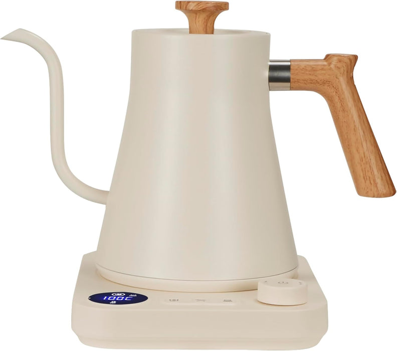 Electric Gooseneck Kettle with Temperature Control, 0.9L Stainless Steel Electric Kettle for Coffee and Tea, pour over Rapid Heating Quick Boiling