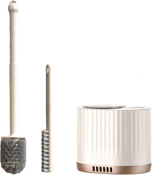 Onein Silicone Toilet Brush and Holder Set – Flexible TPR Bristles, Quick-Drying Bathroom Cleaner with Ventilated Drip-Free Base, Wall-Mounted or Freestanding Design, Peppermint