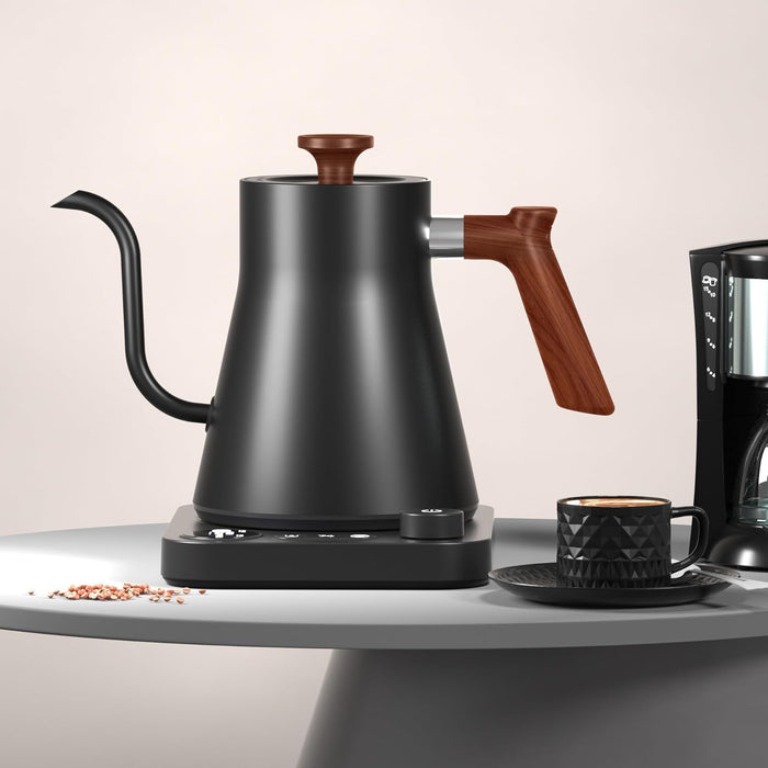 Electric Gooseneck Kettle with Temperature Control, 0.9L Stainless Steel Electric Kettle for Coffee and Tea, pour over Rapid Heating Quick Boiling