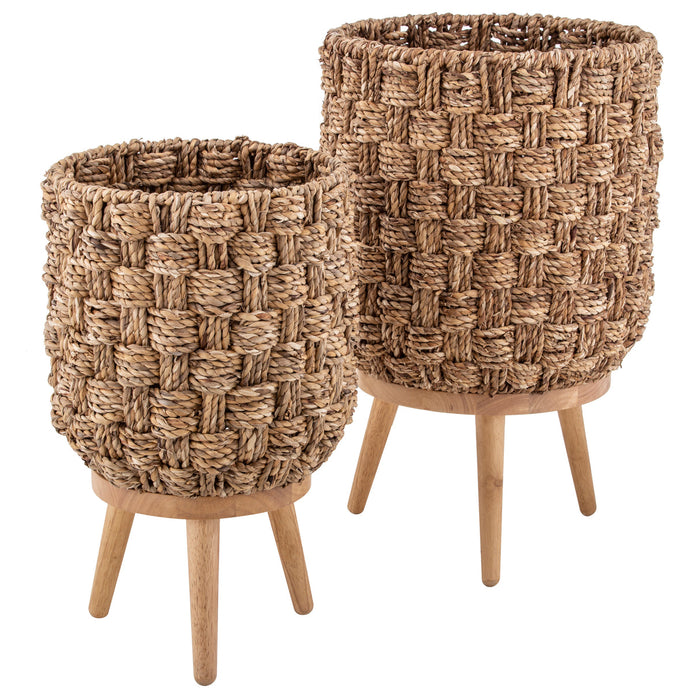 Amalfi Barbados Planter Pot on Stand Natural