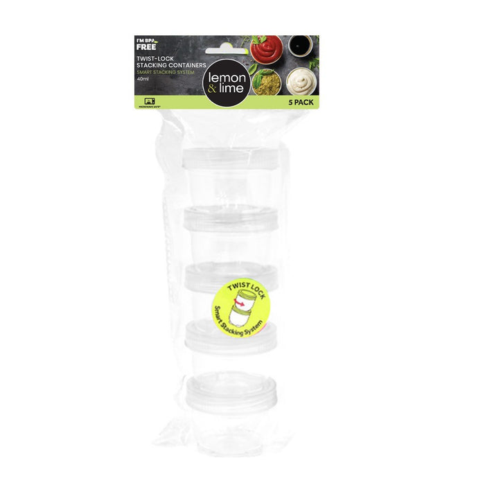 Lemon & Lime TWIST-LOCK STACKING CONTAINERS 5PC 40ML