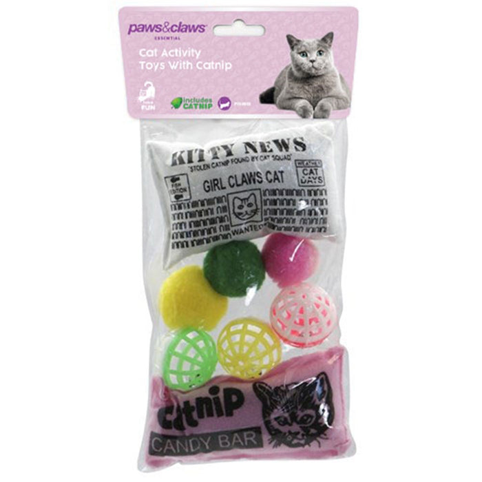 Paws & Claws CAT ACTIVITY TOY 8PK 27X13.5X3CM