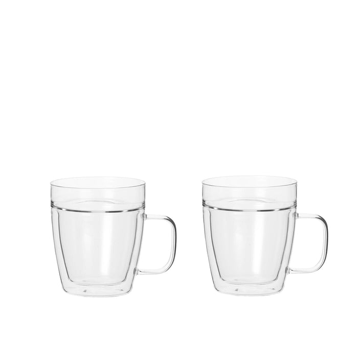 Leaf & Bean Double Wall & Single Lip Glass Cup Clear