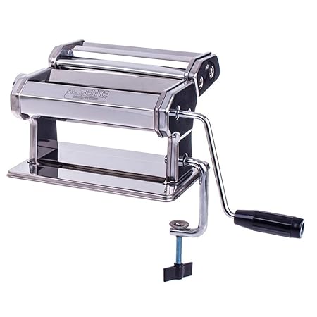 PASTA MACHINE W/DETACHABLE CUTTERS (EXTRA WIDE)180MM CHROME