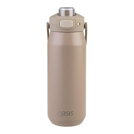 CERAMIC LINED S/S T/WALL INS. BOTTLE W/QUICK RELEASE 750ML LATTE
