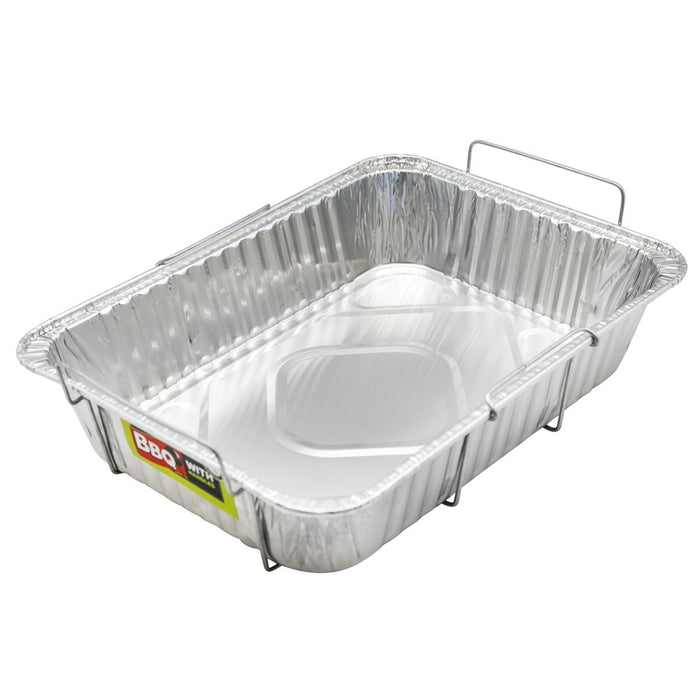 Lemon & Lime FOIL TRAY W/WIRE HANDLES 37X27X7CM SHELF READY PDQ