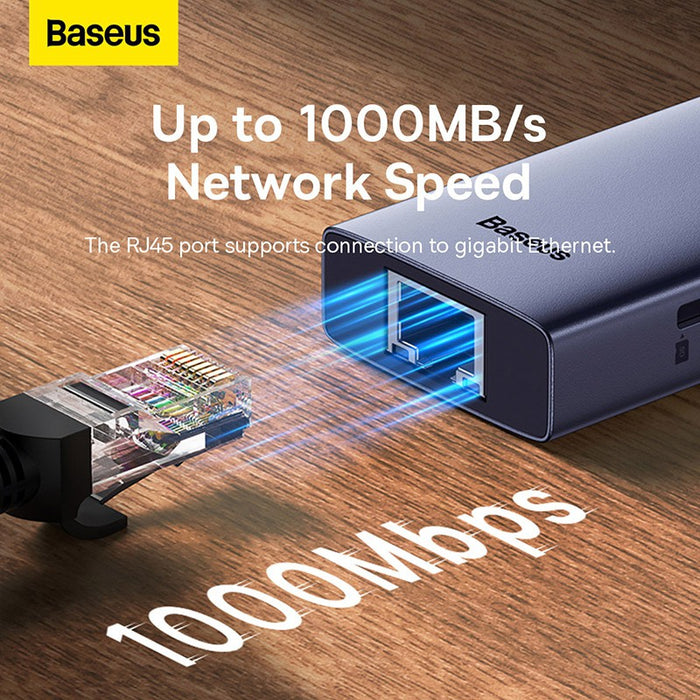 Baseus Flite Series 4-Port HUB Docking Station (Type-C to USB3.0*3+RJ45*1)