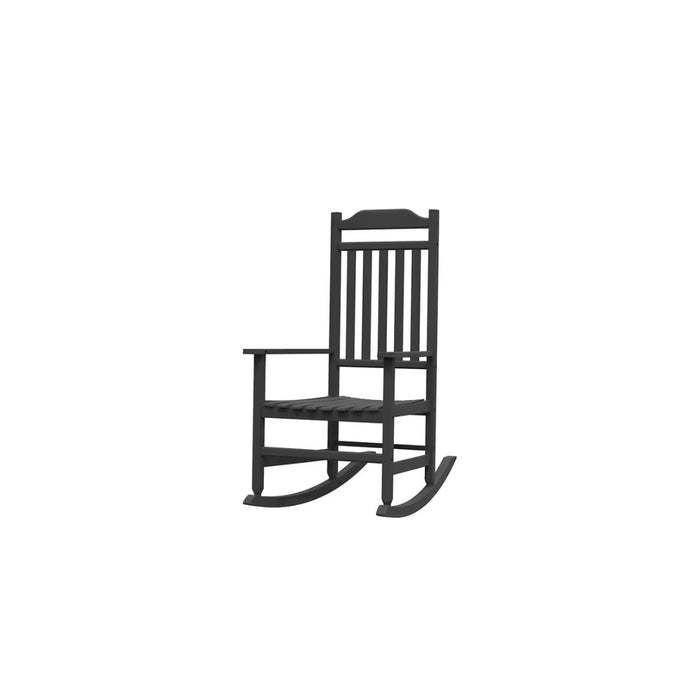 Presale: KD Design Outdoor Waterproof Rocking Chair, Resin, Black/Grey (65.5×84.6×114.1CM)