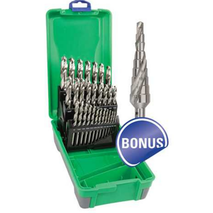 Bordo 2006-F3 Fractional premium quality M2-HSS bright finish drill set 29 Piece