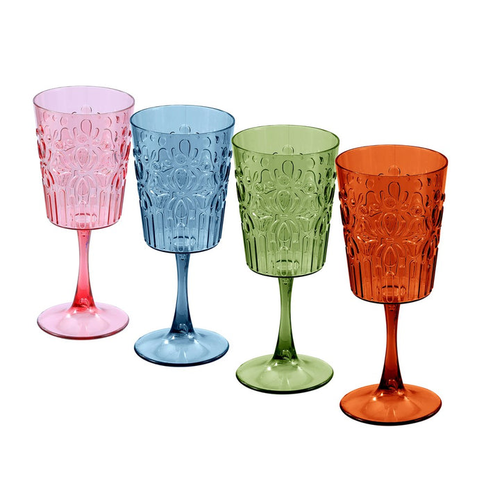Lemon & Lime FLORAL DECO WINE GOBLET 390ML