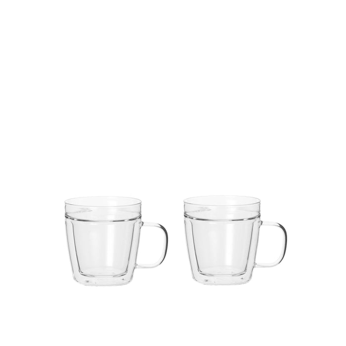 Leaf & Bean Double Wall & Single Lip Glass Cup Clear