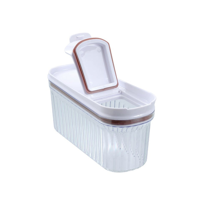Lemon & Lime CRYSTAL RIBBED FOOD DISPENSING CONTAINER 1.5L 26X10X12.9CM