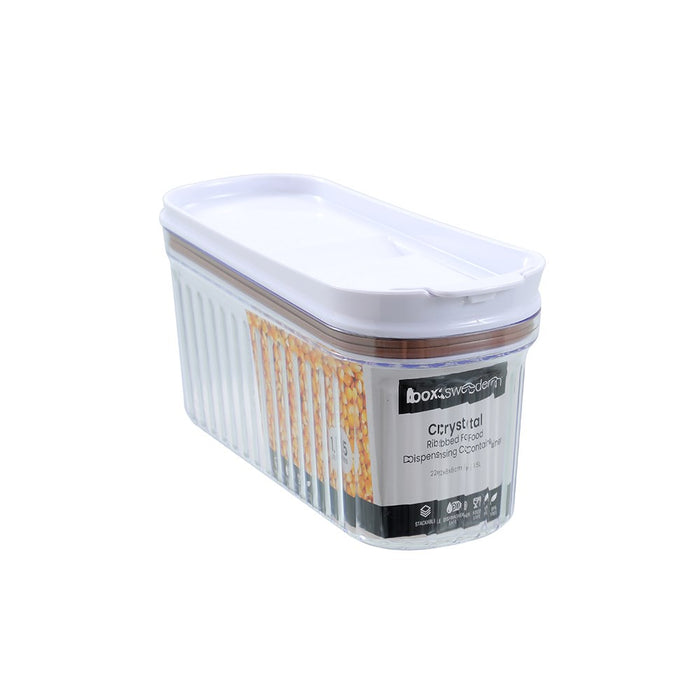 Lemon & Lime CRYSTAL RIBBED FOOD DISPENSING CONTAINER 1.5L 26X10X12.9CM