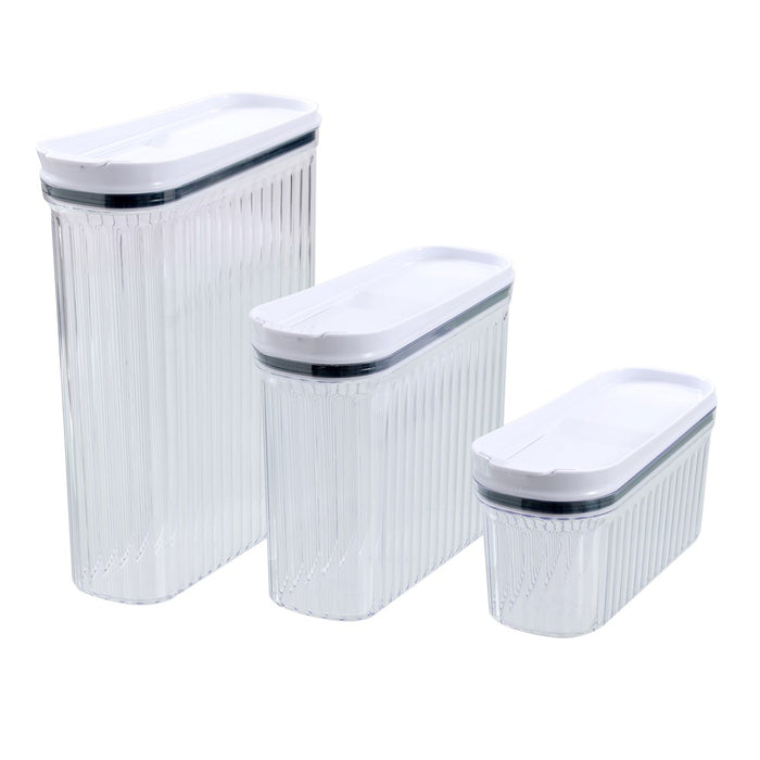 Lemon & Lime CRYSTAL RIBBED FOOD DISPENSING CONTAINER 2.7L 26X10X21CM
