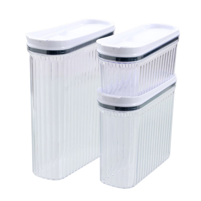 Lemon & Lime CRYSTAL RIBBED FOOD DISPENSING CONTAINER 2.7L 26X10X21CM