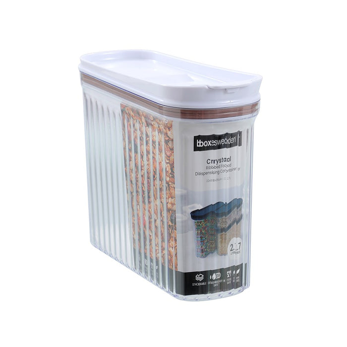 Lemon & Lime CRYSTAL RIBBED FOOD DISPENSING CONTAINER 2.7L 26X10X21CM