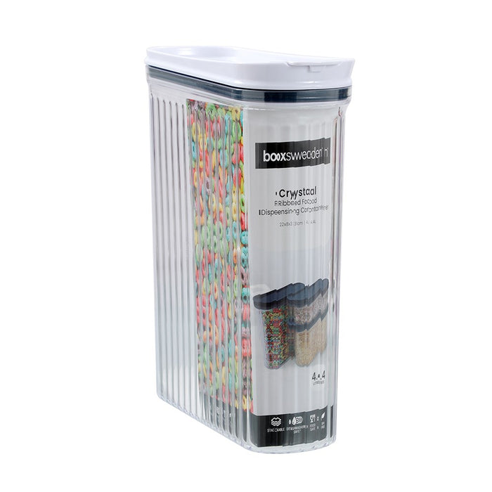 Lemon & Lime CRYSTAL RIBBED FOOD DISPENSING CONTAINER 4.4L 26X10X31.4CM