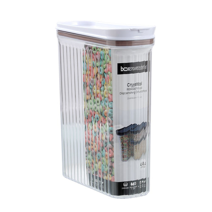 Lemon & Lime CRYSTAL RIBBED FOOD DISPENSING CONTAINER 4.4L 26X10X31.4CM