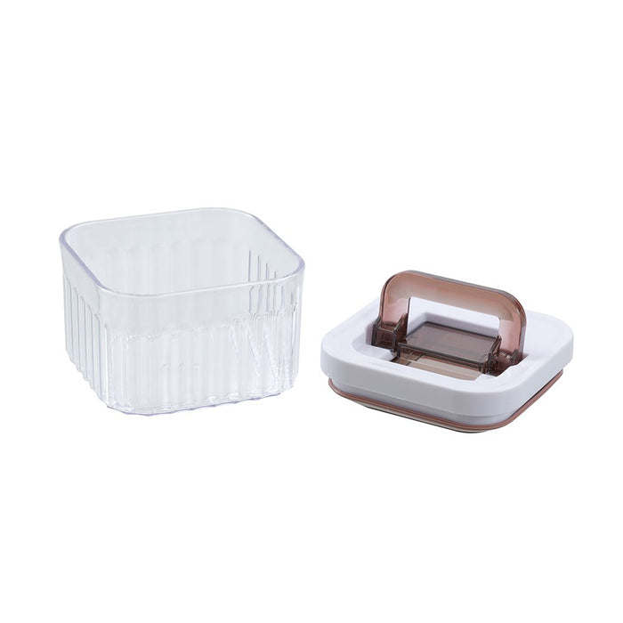 Lemon & Lime CRYSTAL RIBBED FRESH LOCK CONTAINER 350ML 10X10X7.7CM