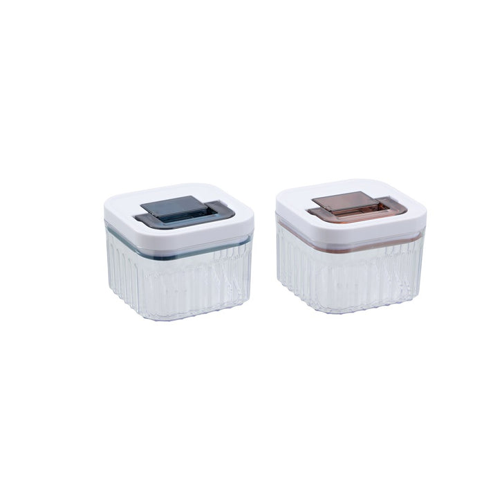 Lemon & Lime CRYSTAL RIBBED FRESH LOCK CONTAINER 350ML 10X10X7.7CM
