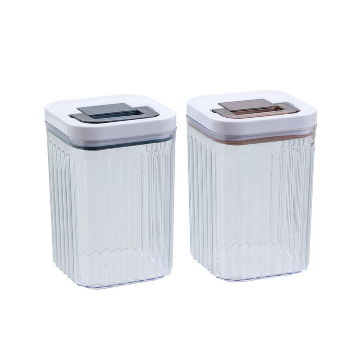 Lemon & Lime CRYSTAL RIBBED FRESH LOCK CONTAINER 950ML 10X10X15.2CM