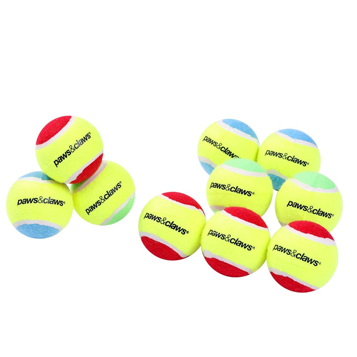 Paws & Claws TENNIS BALLS 8PK 6CM ASST COLOURS 2-TONE
