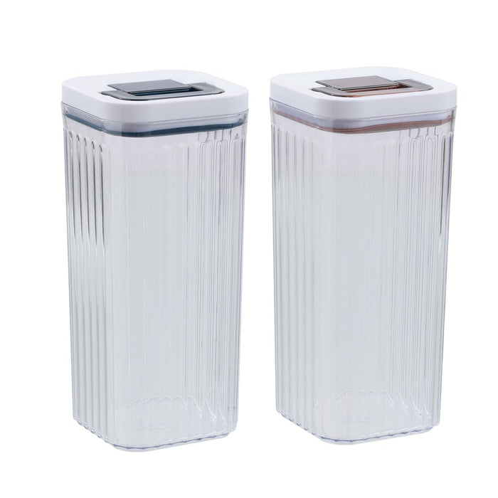 Lemon & Lime CRYSTAL RIBBED FRESH LOCK CONTAINER 1.5L 10X10X22.8CM