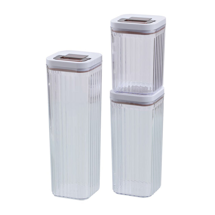 Lemon & Lime CRYSTAL RIBBED FRESH LOCK CONTAINER 1.5L 10X10X22.8CM