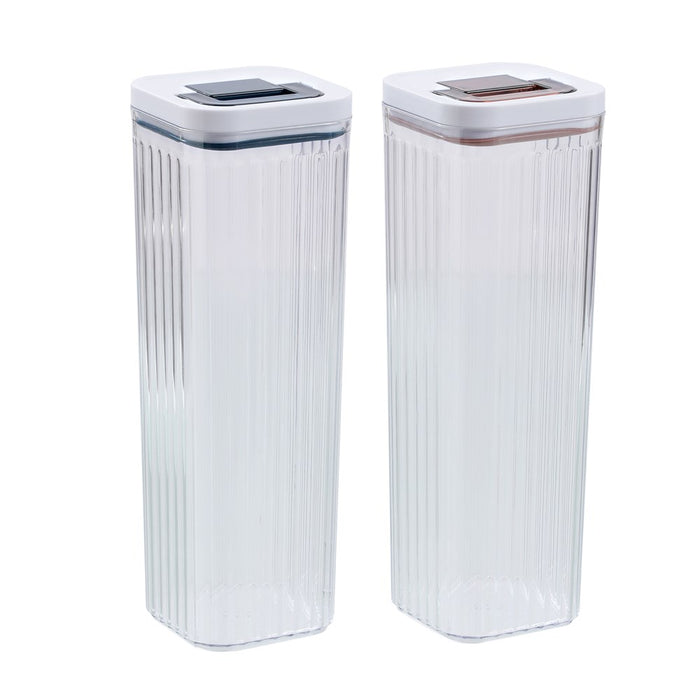 Lemon & Lime CRYSTAL RIBBED FRESH LOCK CONTAINER 2L 10X10X30CM