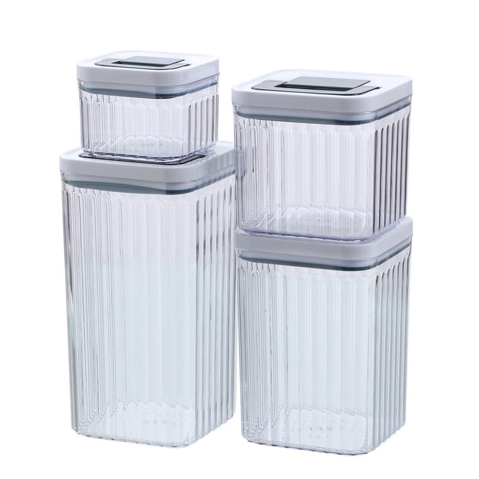 Lemon & Lime CRYSTAL RIBBED FRESH LOCK CONTAINER 1.2L 12.6X12.6X12CM