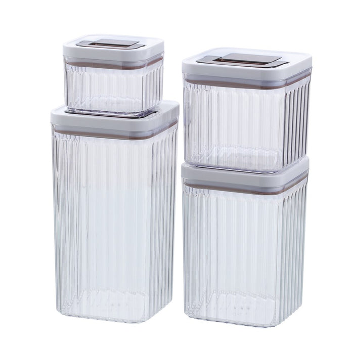Lemon & Lime CRYSTAL RIBBED FRESH LOCK CONTAINER 1.2L 12.6X12.6X12CM
