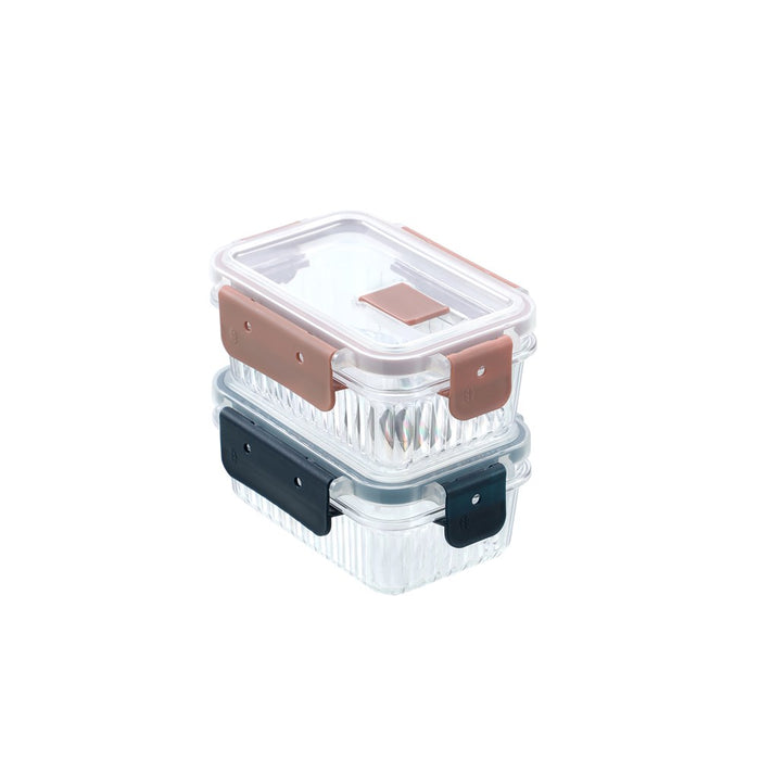 Lemon & Lime CRYSTAL RIBBED FOOD CONTAINER 360ML 14.3X10X6.2CM