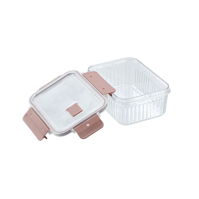 Lemon & Lime CRYSTAL RIBBED FOOD CONTAINER 880ML 17.5X13X7.5CM