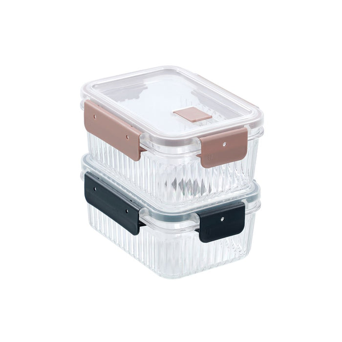 Lemon & Lime CRYSTAL RIBBED FOOD CONTAINER 880ML 17.5X13X7.5CM
