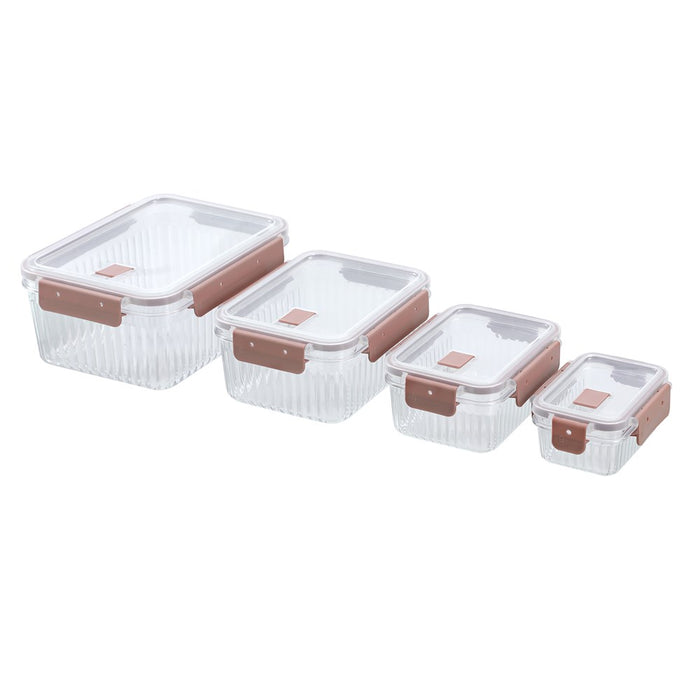 Lemon & Lime CRYSTAL RIBBED FOOD CONTAINER 880ML 17.5X13X7.5CM