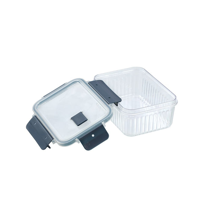 Lemon & Lime CRYSTAL RIBBED FOOD CONTAINER 880ML 17.5X13X7.5CM