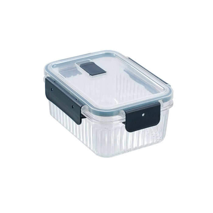 Lemon & Lime CRYSTAL RIBBED FOOD CONTAINER 880ML 17.5X13X7.5CM