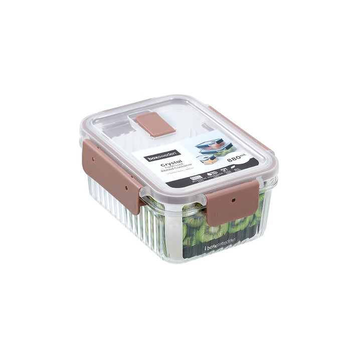Lemon & Lime CRYSTAL RIBBED FOOD CONTAINER 880ML 17.5X13X7.5CM