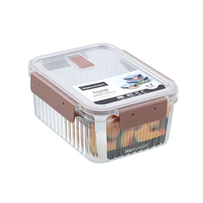 Lemon & Lime CRYSTAL RIBBED FOOD CONTAINER 1.7L 21X16X9.3CM