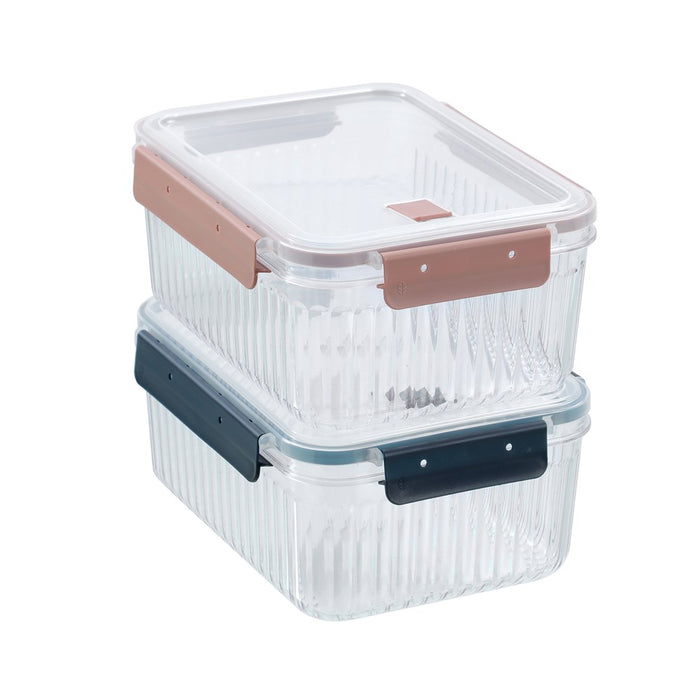Lemon & Lime CRYSTAL RIBBED FOOD CONTAINER 3.1L 25.1X18.6X11CM