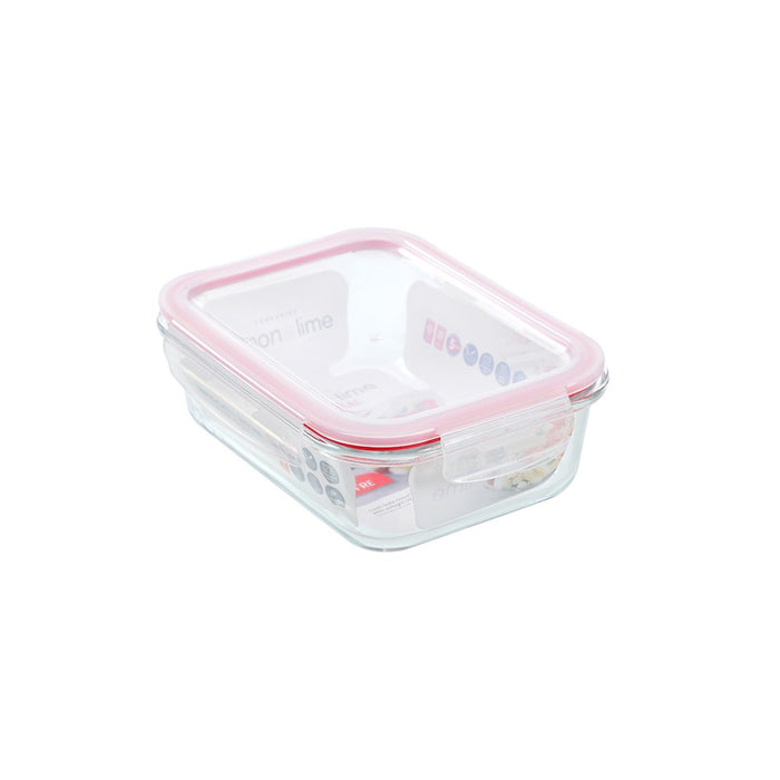 Lemon & Lime YORKSHIRE GLASS RECTANGLE CLIP SEAL CONTAINER 1L