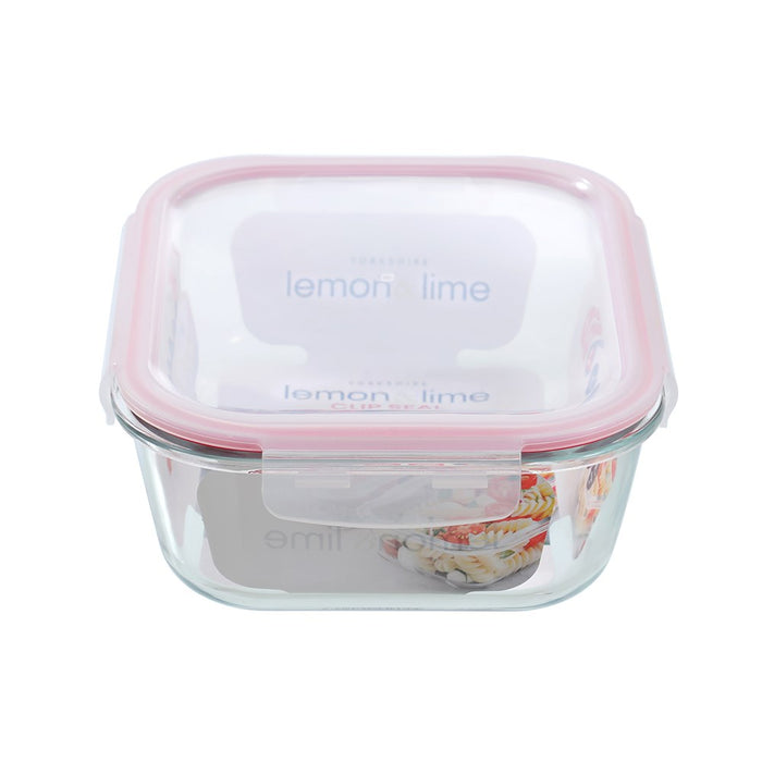 Lemon & Lime YORKSHIRE GLASS RECTANGLE CLIP SEAL CONTAINER 2.3L