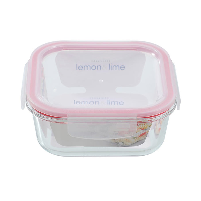 Lemon & Lime YORKSHIRE GLASS SQUARE CLIP SEAL CONTAINER 1.2L