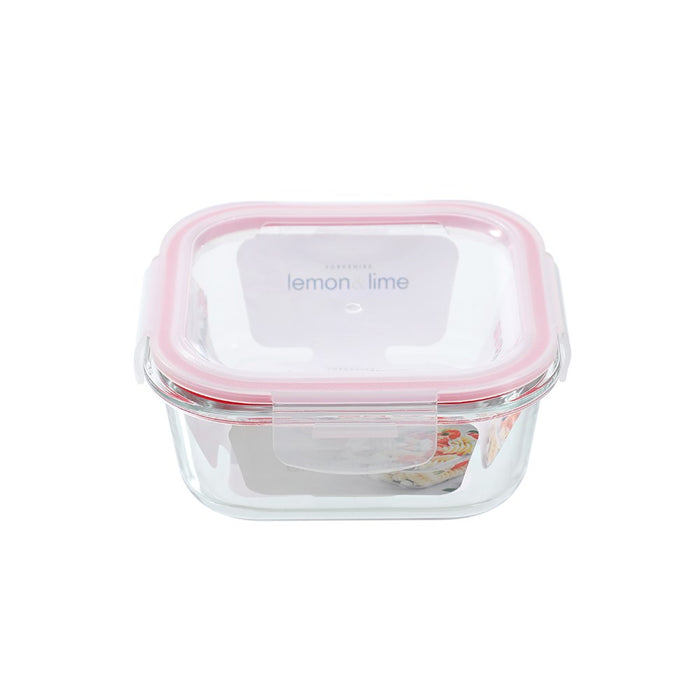 Lemon & Lime YORKSHIRE GLASS SQUARE CLIP SEAL CONTAINER 800ML