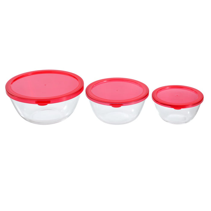 Lemon & Lime YORKSHIRE GLASS MIXING BOWL LIDDED 800ML 15X15X8CM
